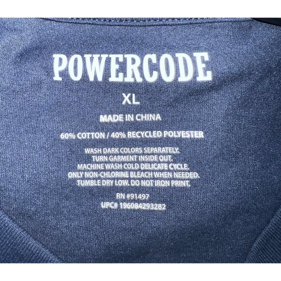 New “Positive Vibes Only” Navy TShirt XL By Powercode Cotton Blend Tee - Picture 3 of 3